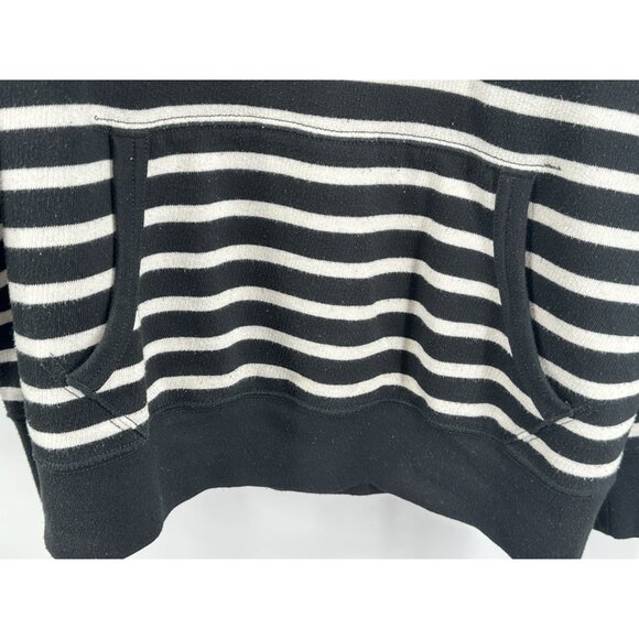 Vintage Polo Ralph Lauren B&W Striped Hoodie Size XL Slim Fit (X7) - Picture 4 of 7
